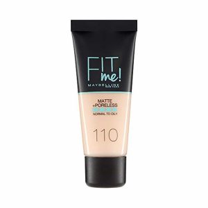 Maybelline Fit Me Matte & Poreless Foundation 110 Porcelain 30ml bottle on white background