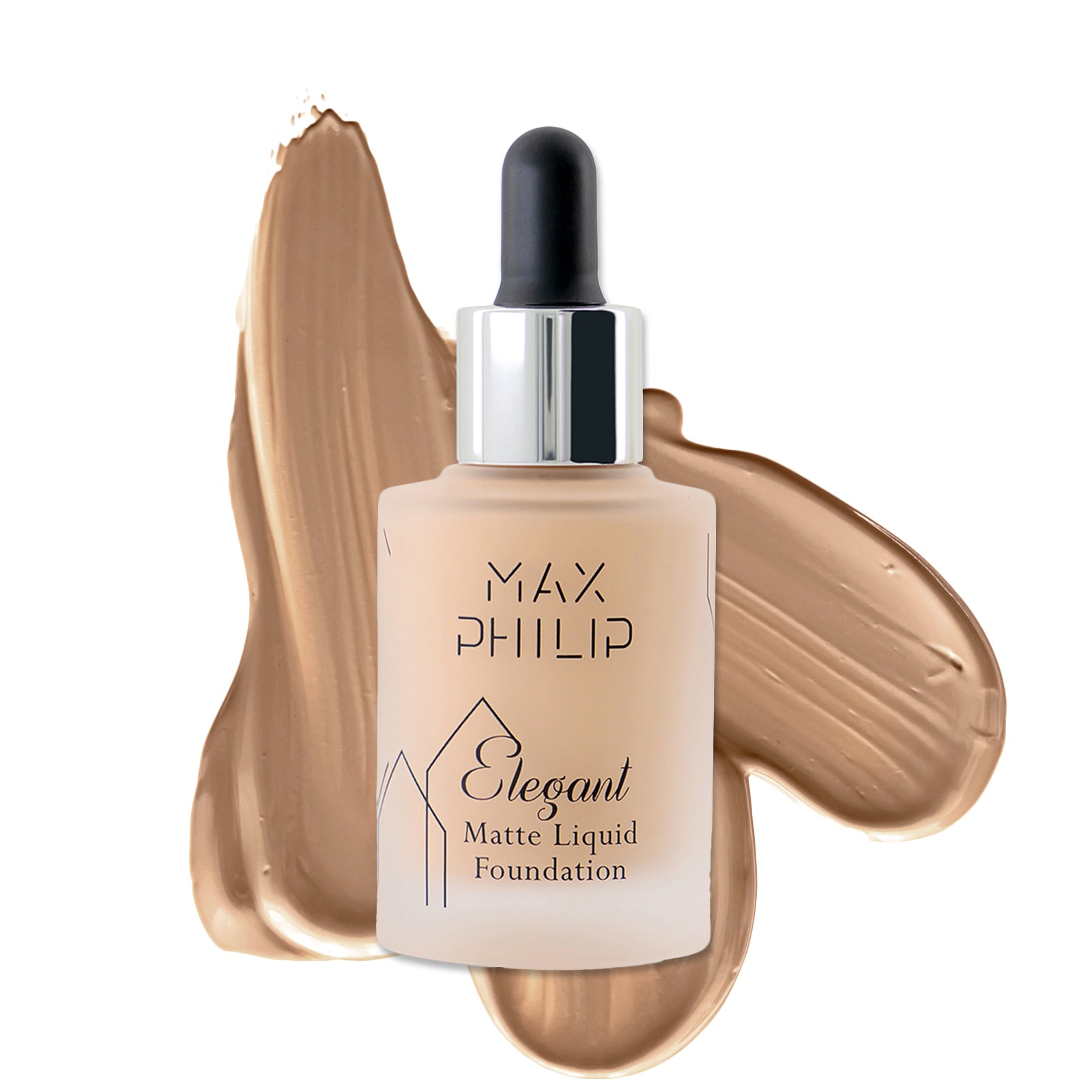 Max Philip Elegant Foundation in Golden Beige 020W, 30ml tube with gold cap