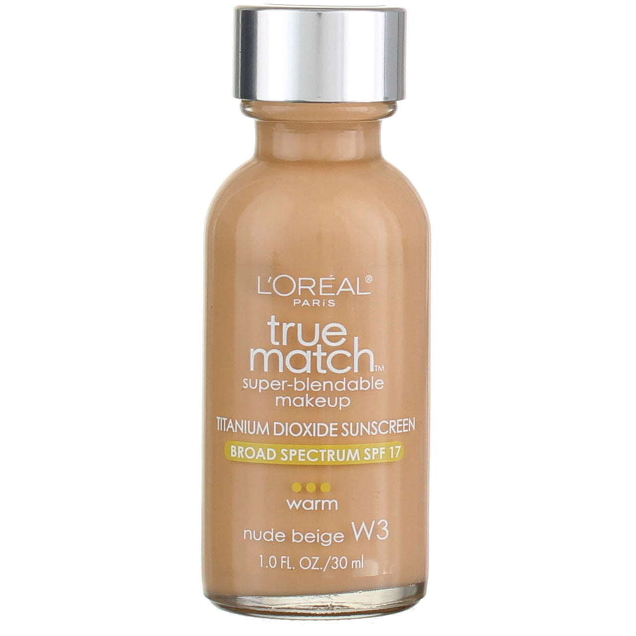 L'Oreal Paris True Match Super Blendable Makeup in Nude Beige 30ml front view bottle