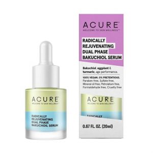 ACURE Radically Rejuvenating Dual-Phase Bakuchiol Serum 20ml bottle on display