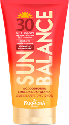 Farmona Sun Balance Waterproof Suntan Lotion SPF30 150ml white bottle with blue cap