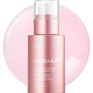 Medicube PDRN Pink Collagen Exosome Shot Serum bottle on white background
