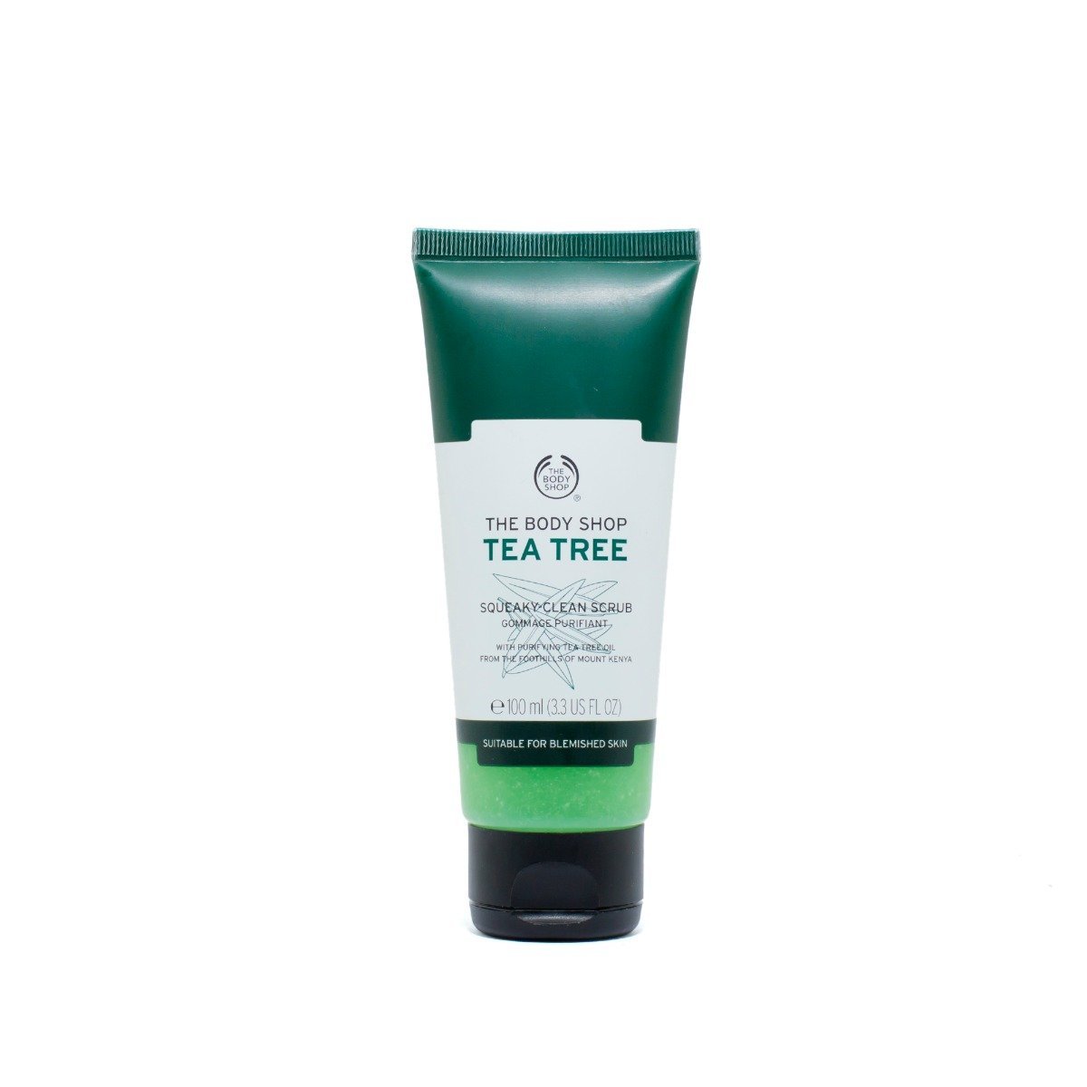 The Body Shop Tea Tree Clean Scrub 100ml tube front view
