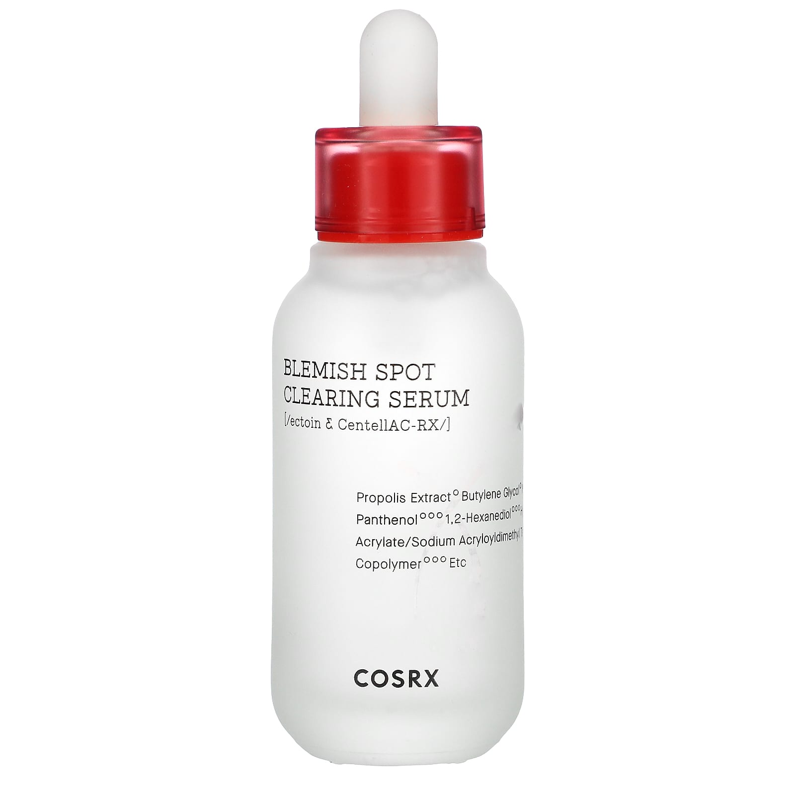 Cosrx Blemish Spot Clearing Serum 40ml bottle with dropper on white background
