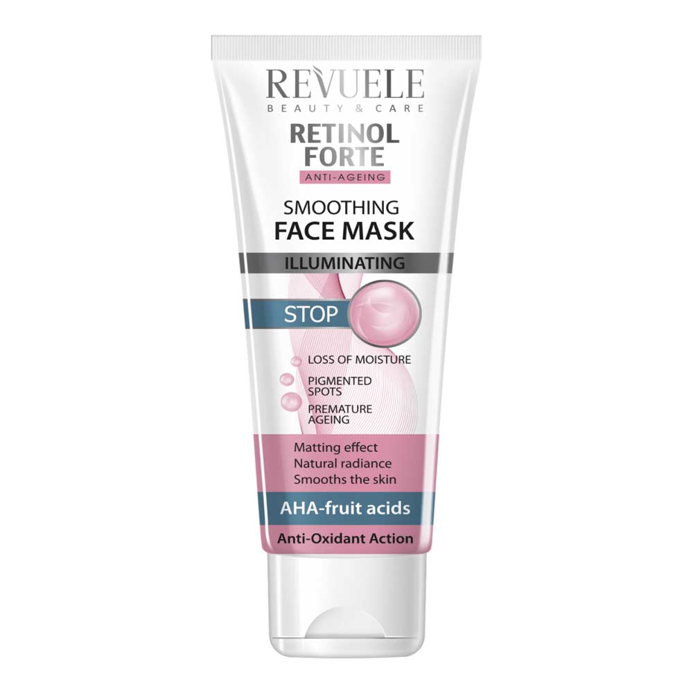 Revuele Retinol Forte Smoothing Face Mask tube packaging front view