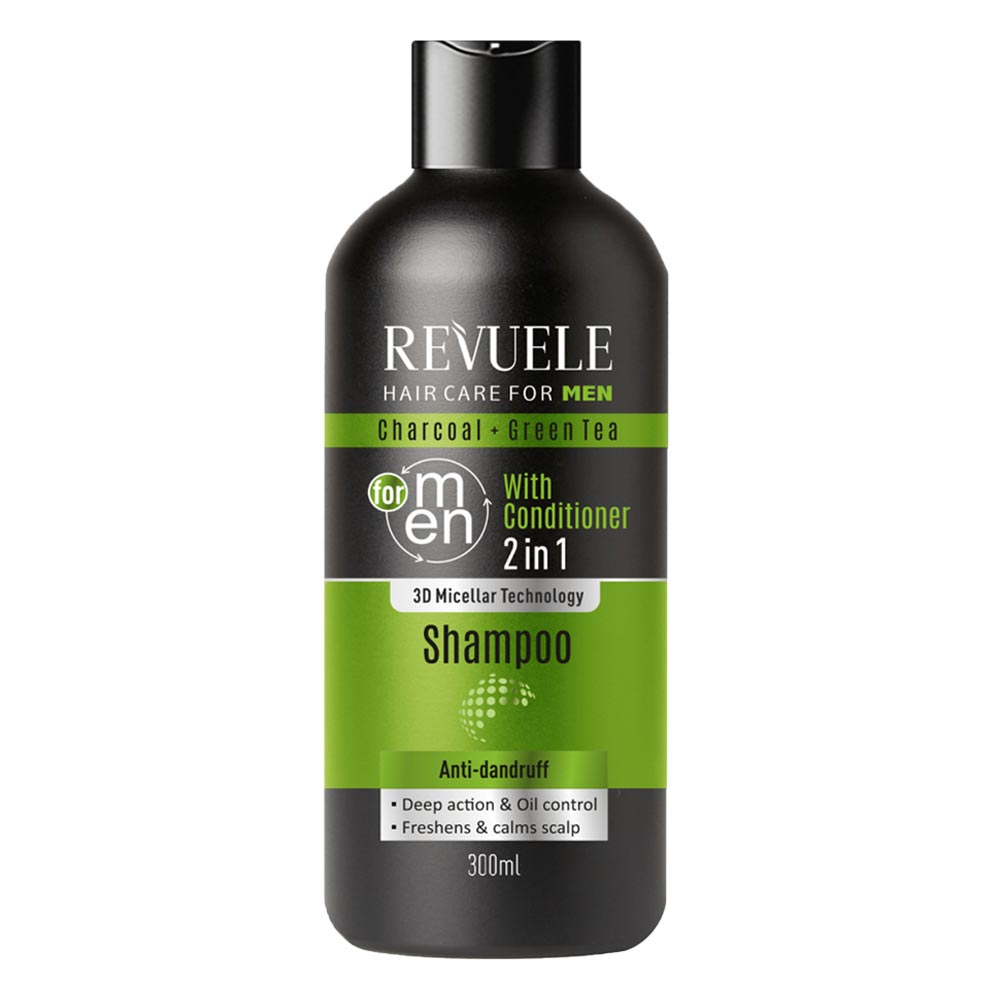 Revuele Charcoal Shampoo 300ml bottle on white background