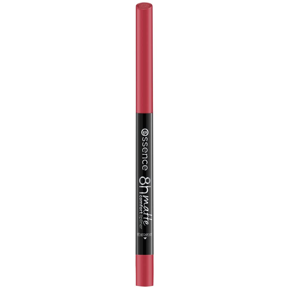 Essence 8h Matte Comfort Lipliner 07 in nude shade with black cap and transparent barrel