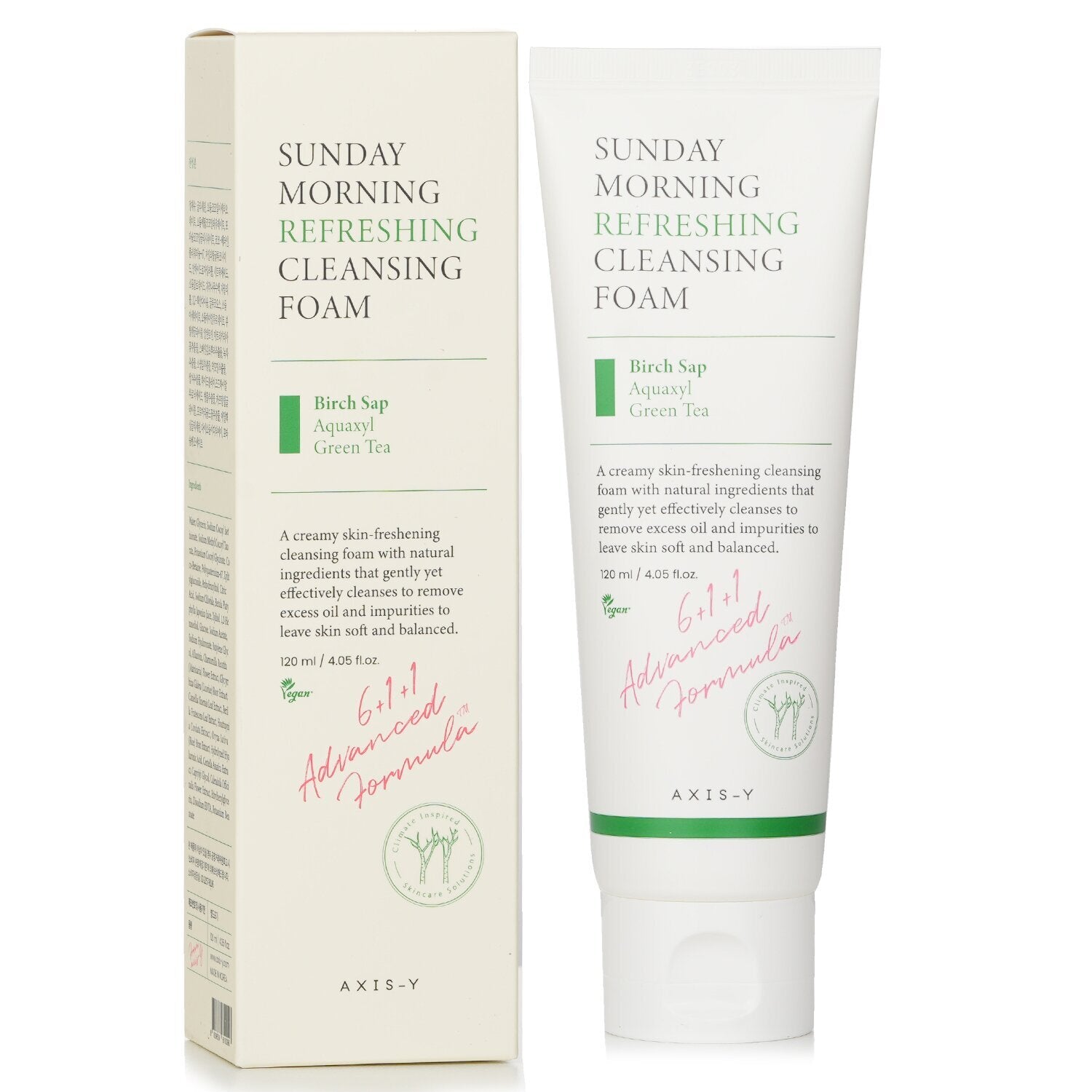 AXIS-Y Sunday Morning Refreshing Cleansing Foam 120ml tube packaging front view
