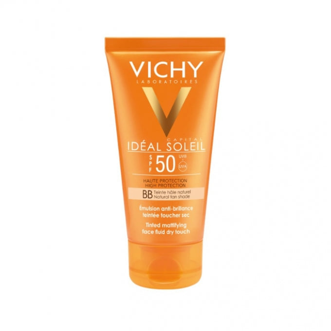 Vichy Ideal Soleil BB SPF50 Natural Tan Shade 50ml tube packaging front view