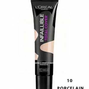 L'Oreal Infallible Total Cover Foundation 10 Porcelain 35g tube packaging front view