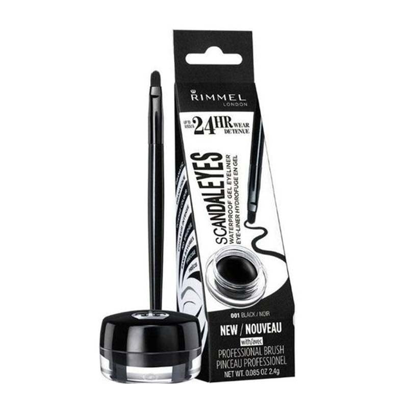 Rimmel Scandaleyes Waterproof Gel Eyeliner 001 Black pot with brush