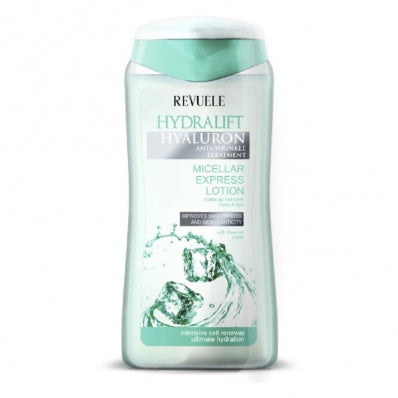 Revuele Micelle Phase Express Lotion 200ml white bottle with blue accents on clean background