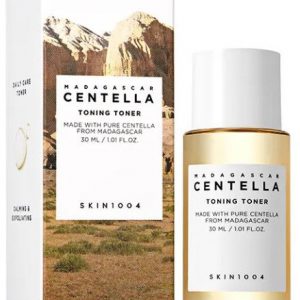 Skin1004 Madagascar Centella Gentle Lightening PHA Toner in a 210 ml bottle with a minimalist white label.