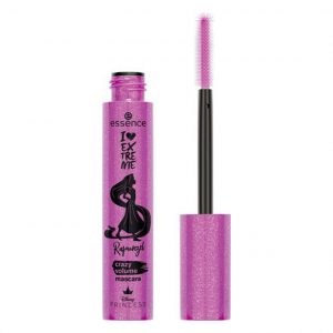 Essence Disney I Love Extreme Rapunzel Mascara in shimmering purple glitter tube with Rapunzel design