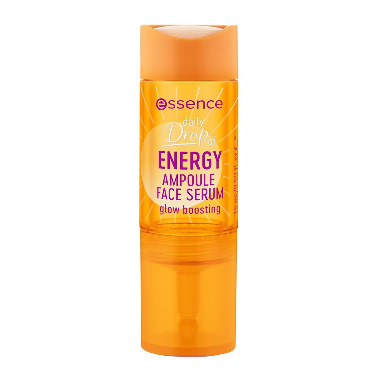 Essence Daily Drop of Energy Serum in a small glass bottle with dropper, 15 ml packaging