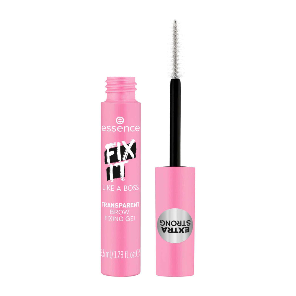 Essence Fix It Like A Boss transparent brow fixing gel in 8.5ml tube with precise applicator