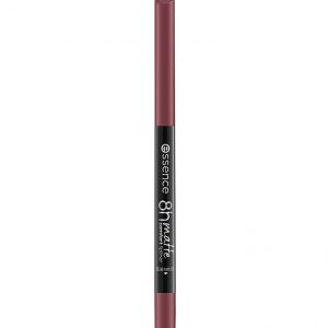Essence 8H Matte Comfort Lipliner 07 in nude pink shade, close-up of the slim pencil packaging
