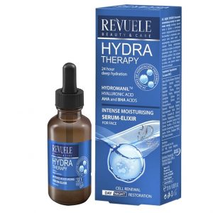 Revuele Hydra Therapy Intense Moisturising Serum-Elixir in a glass bottle with dropper, 25 ml