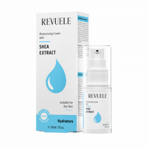 Revuele CYS Moisturizing Cream with Shea Extract Serum 30ml pump bottle on marble counter