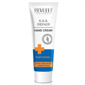 Revuele S.O.S. Repair Hand Cream in a white tube with blue accents, 100ml size for daily use