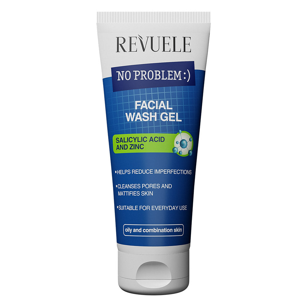 Revuele No Problem Face Wash Gel 200 ml tube front view with blue and white packaging