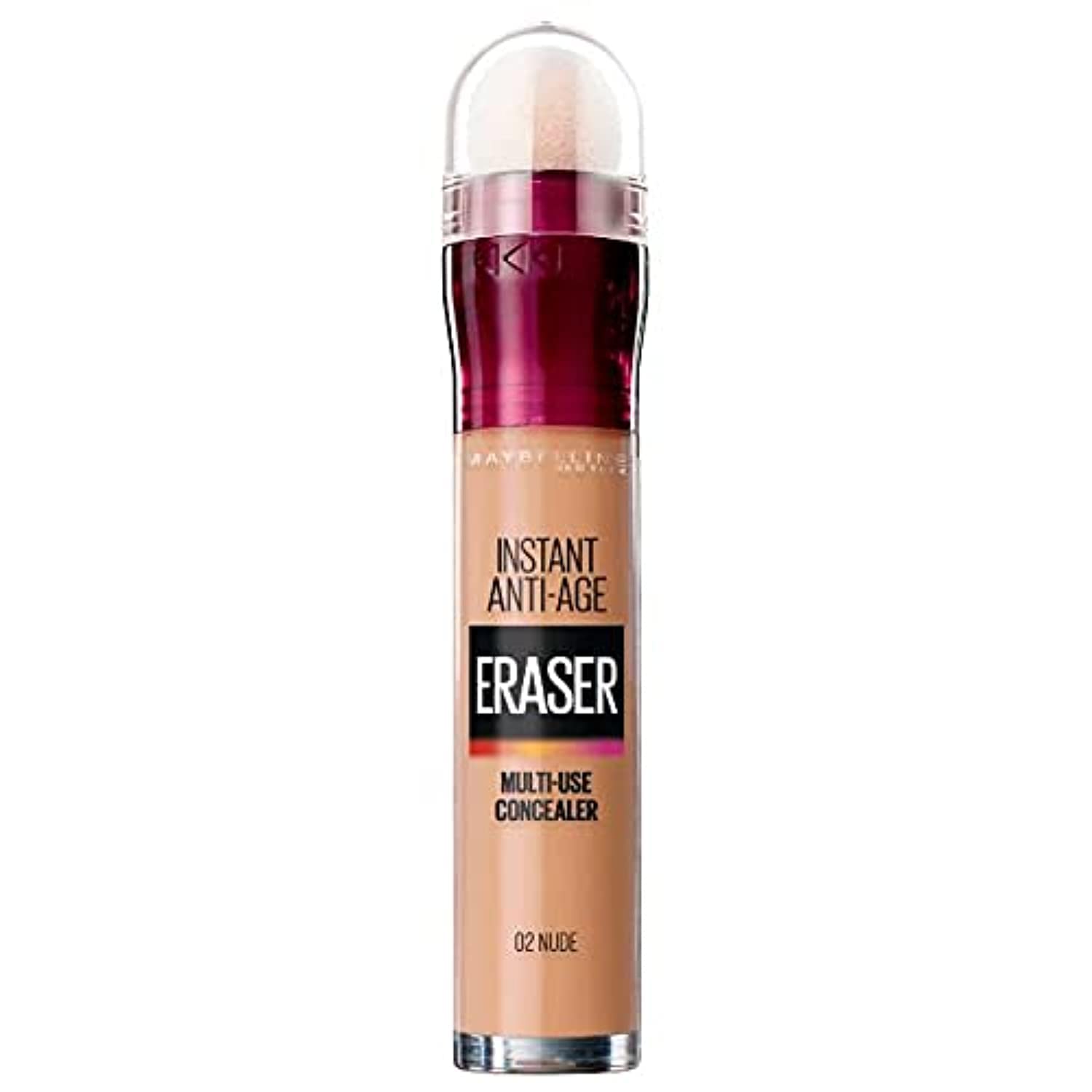 Maybelline Instant Anti-Age Eraser Concealer in shade 02 Nude with sponge applicator