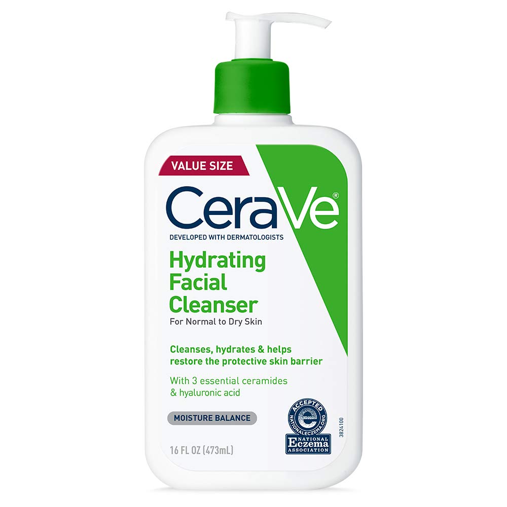 CeraVe Hydrating Cleanser 473ml bottle front view for normal to dry skin