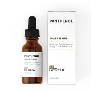 101 Derma Panthenol Serum in a white dropper bottle, 30ml, on a clean skincare display