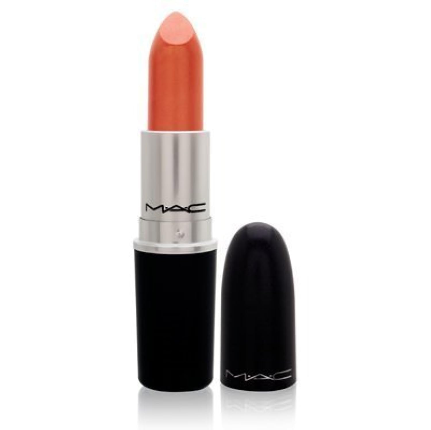 MAC Powder Kiss Lipstick 96 No.305 Orange in bullet form with matte texture