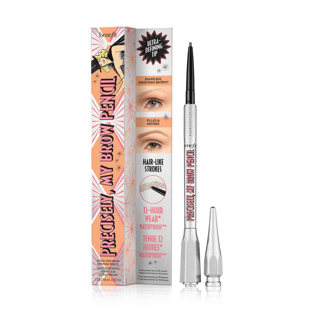 Benefit Precisely Brow Pencil in Cool Grey packaging close-up