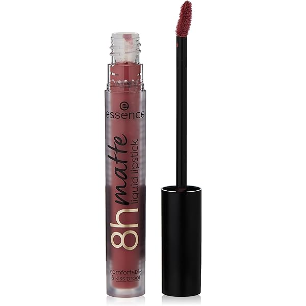 essence 8h matte liquid lipstick in shade 02 Silky Hazelnut with doe-foot applicator and tube