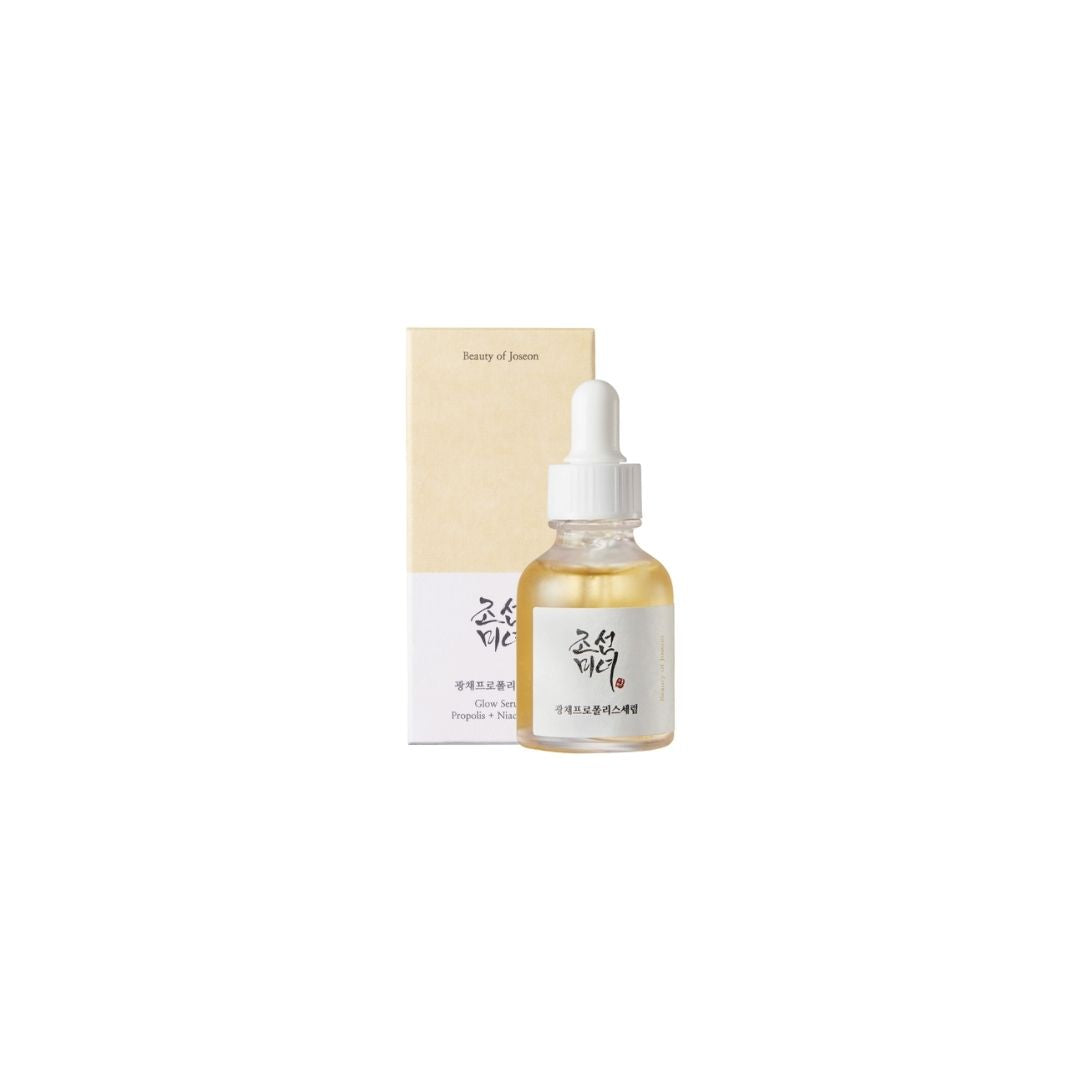 Beauty Of Joseon Glow Serum 30ml bottle with gold cap and amber liquid, on clean white background