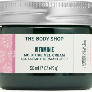 The Body Shop Vitamin E Gel Cream 50ml front view with tub and lid