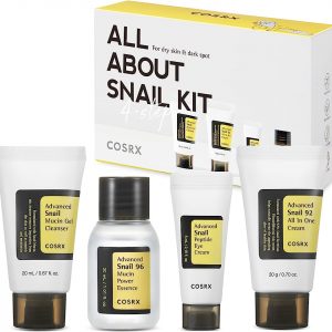 Cosrx All About Snail Kit box with four snail mucin products for repair and hydration