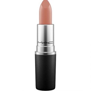 MAC Powder Kiss Lipstick in shade 605 Honeylove – a creamy matte bullet in nude beige