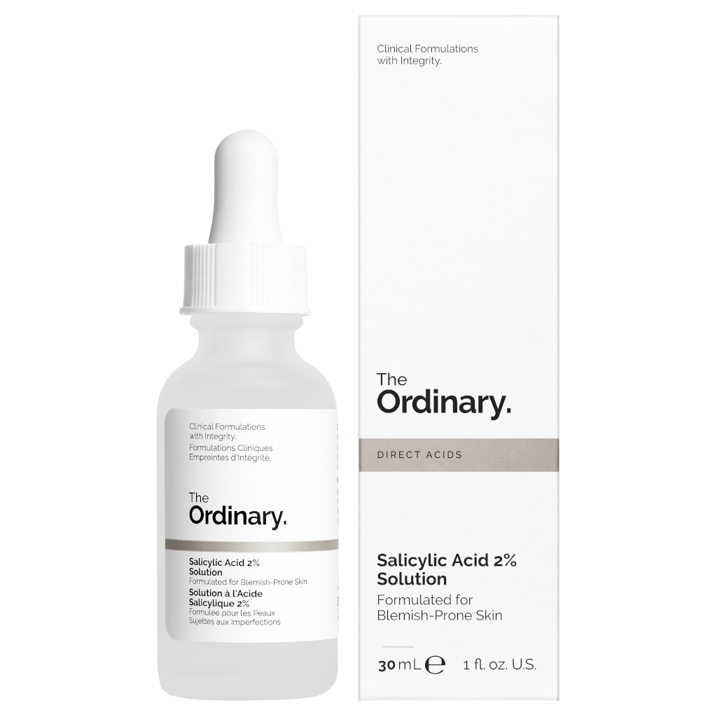 The Ordinary Salicylic Acid 2% Solution 30ml bottle with dropper on white background