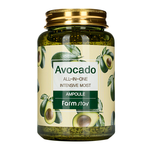 Farmstay All n 1 Avocado Ampoule 250ml front packaging with green avocado illustration