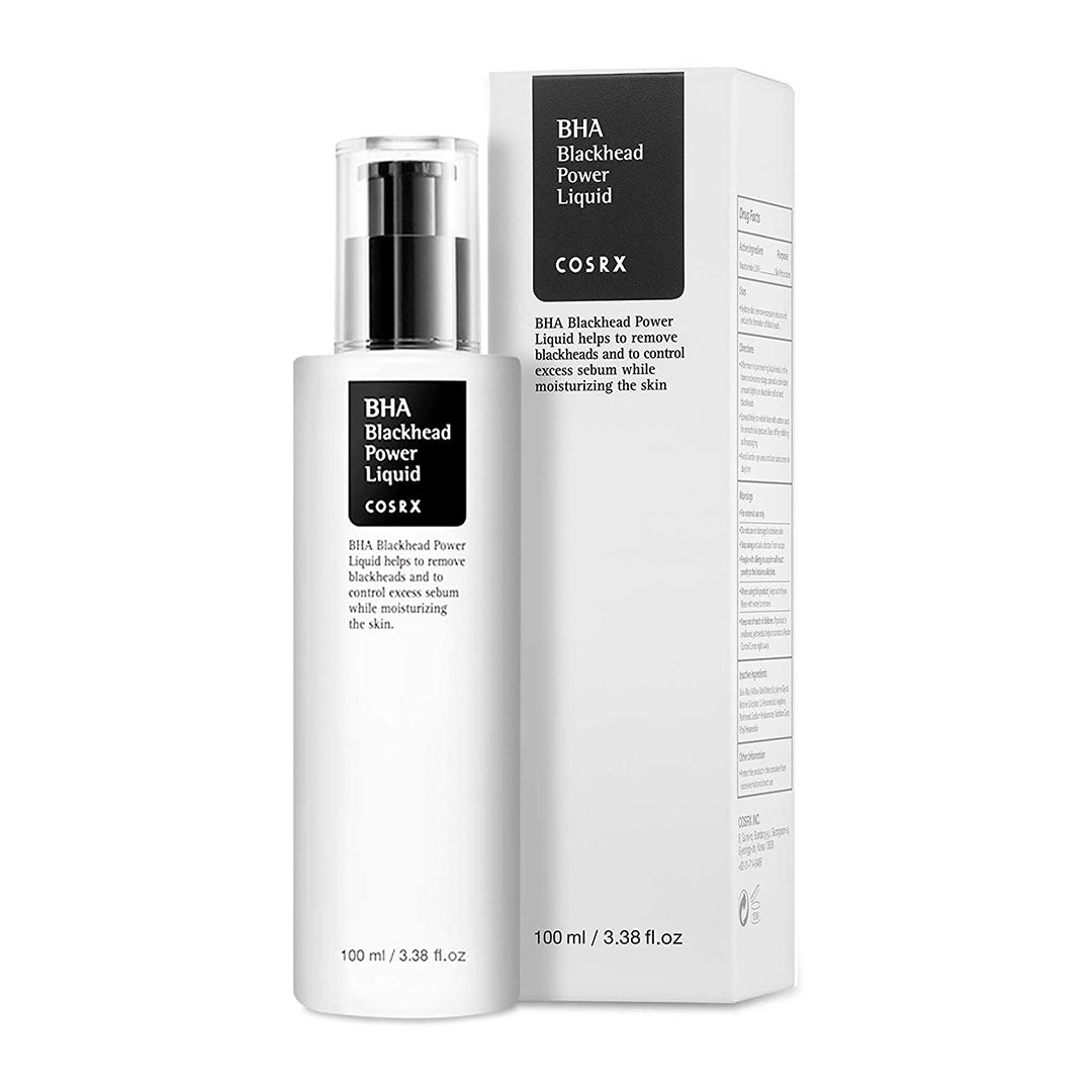 Cosrx BHA Blackhead Power Liquid 100ml bottle with black and white label on clean background