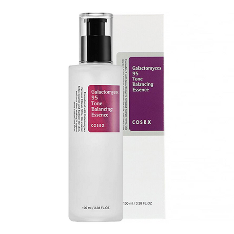 Cosrx Tone Essence on a skincare shelf, interior setting with soft lighting