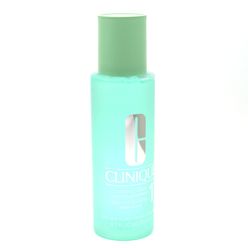 Clinique Clarifying Lotion 1 in a 200ml bottle, white packaging with green accents