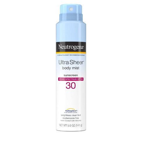 Neutrogena Ultra Sheer Lightweight Sunscreen Spray SPF 30 5oz bottle front view