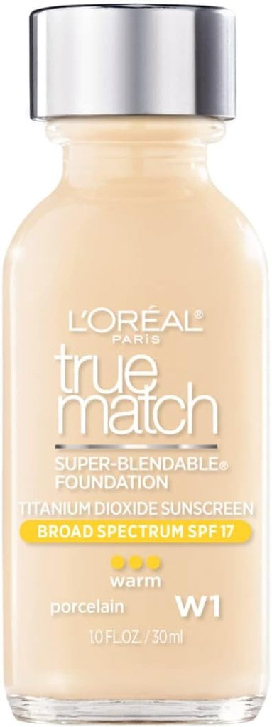 Loreal True Match Super Blendable Makeup W1 Porcelain packaging box and bottle