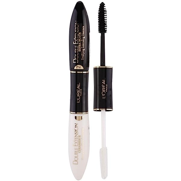 L'Oreal Paris Double Extension Ceramide R Extra Black Mascara dual-ended tube