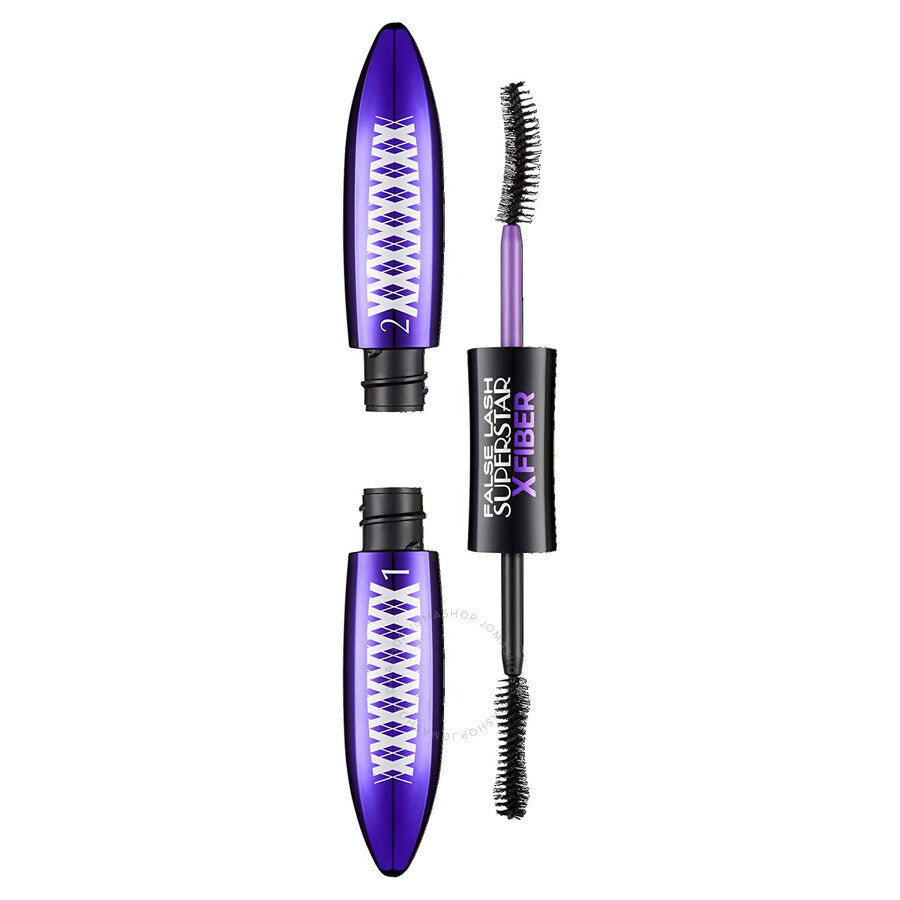 L'Oreal Paris False Lash Superstar X Fiber Mascara in Black – full-size tube with curved wand