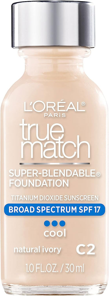 L'Oréal Paris True Match foundation swatch in Natural Ivory C2 on a light skin tone