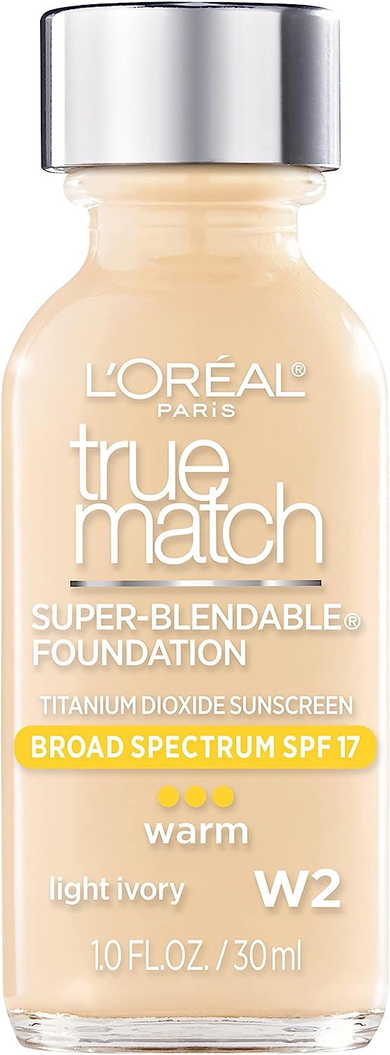 L'Oréal True Match Foundation 30 ml in W2 Light Ivory – front bottle view