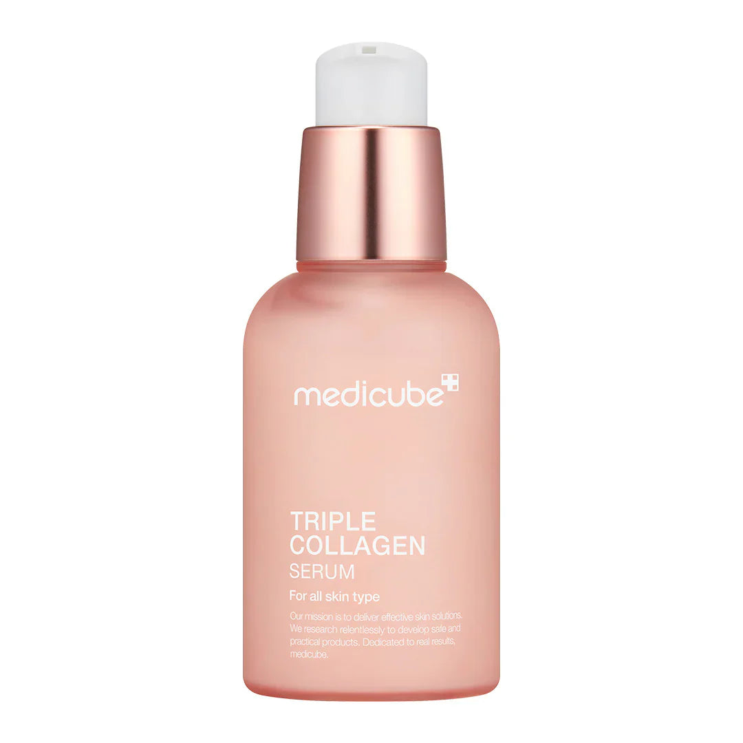 Triple Collagen Serum 4.0 in a sleek glass bottle with a dropper, 55 ml