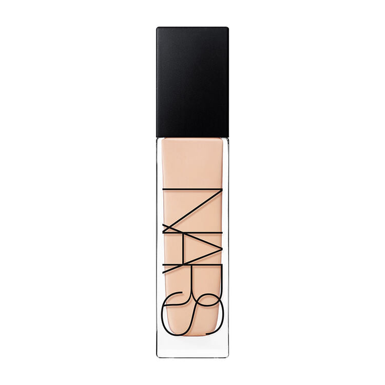 NARS Natural Radiant Longwear Foundation 30ML bottle with pump, showcasing the sleek glass packaging and radiant nude liquid.