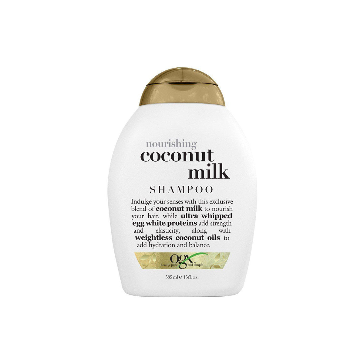 Ogx Nourishing + Coconut Milk Shampoo 385ml front bottle