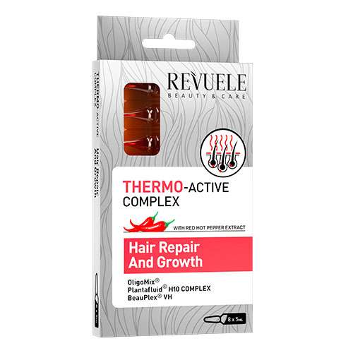 Revuele Hair Repair Hot Pepper Serum Ampoules 8X5Ml packaging box